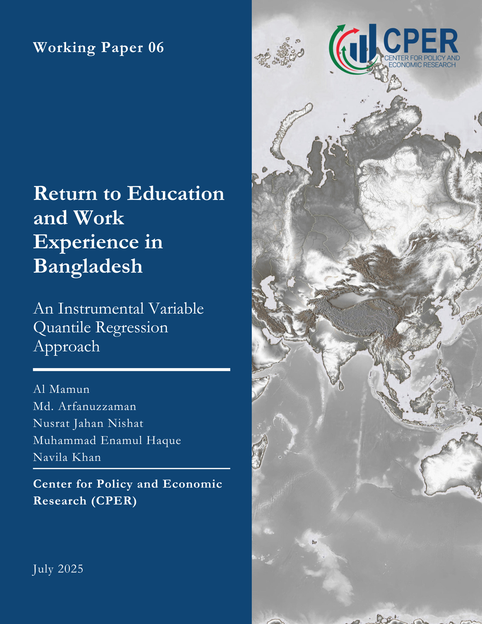 Return to Education and Work Experience in Bangladesh: An Instrumental Variable Quantile Regression Approach